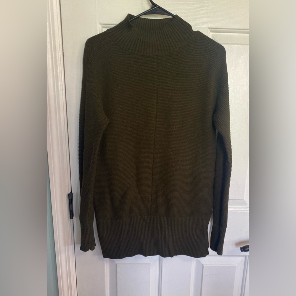 Talbots Olive Ribbed Knit Sweater